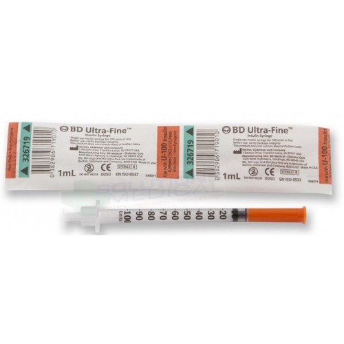 BD UltraFine Insulin Syringes 1mL 0.33mm 29G x 12.7mm